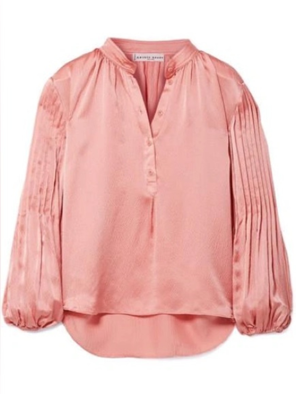 Apiece Apart 100% Silk Pleated Sleeve Blouse
